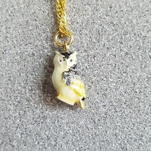 Tiny little owl pendant necklace with gold chain NWT
